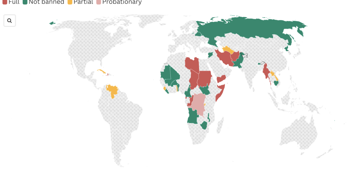 Read more about the article Full list of 75 countries banned by the US from visa processing